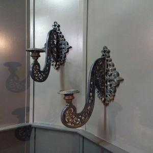 A Pair Of Large Cast-iron Wall Sconces From 1880