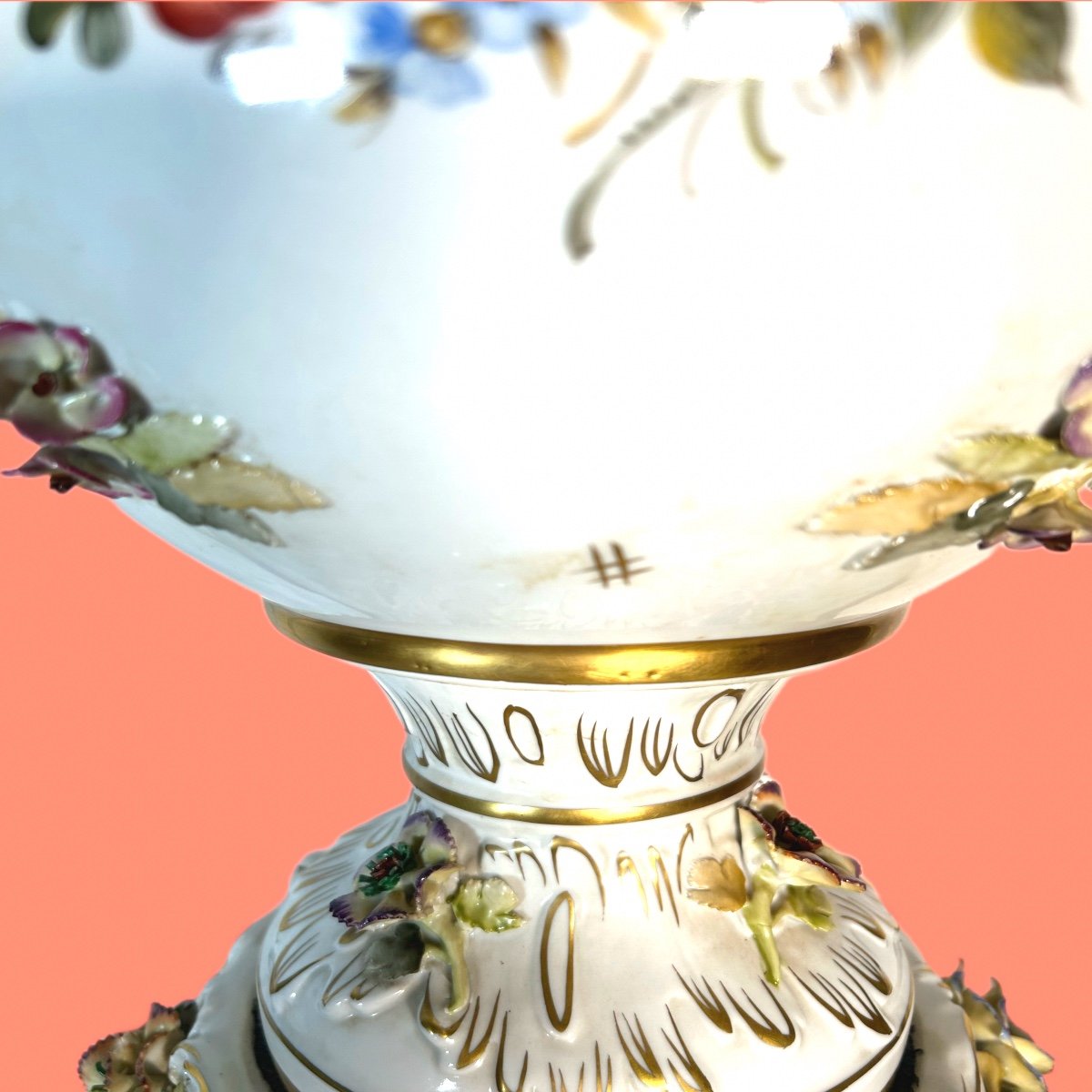 A Porcelain Saxony Vase 20th Century-photo-2