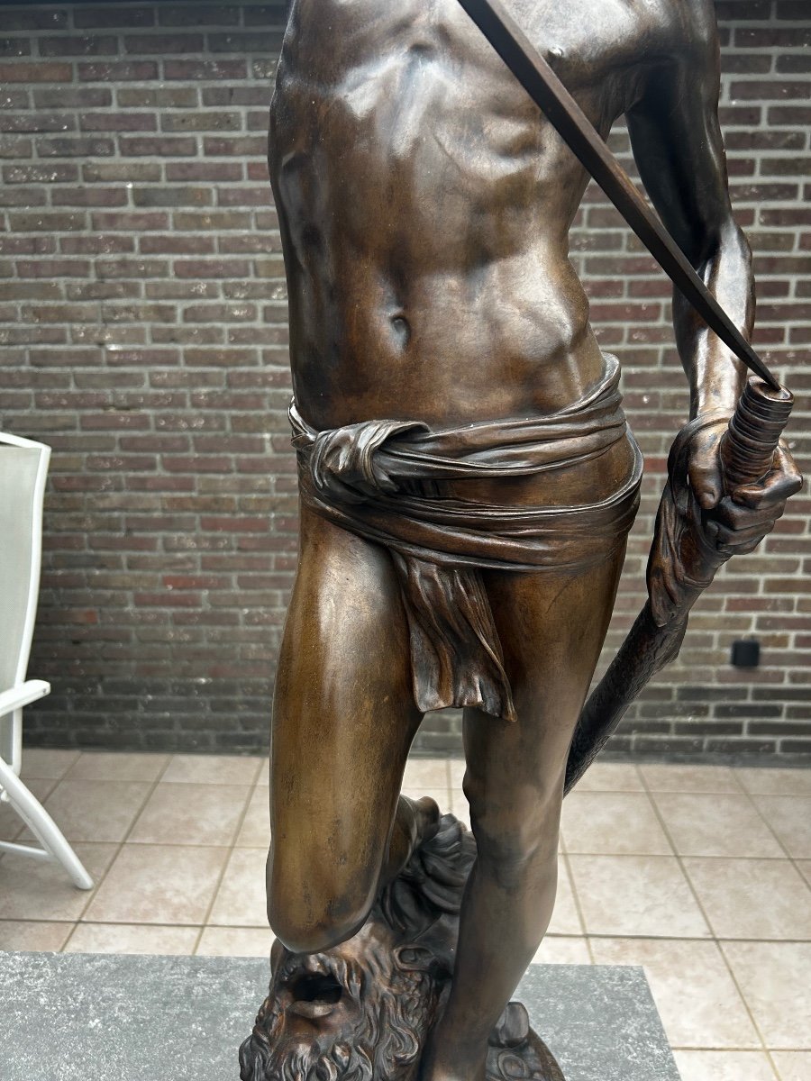 Bronze De 19 Ieme Siècle  Sig Mercie David H 110cm-photo-3