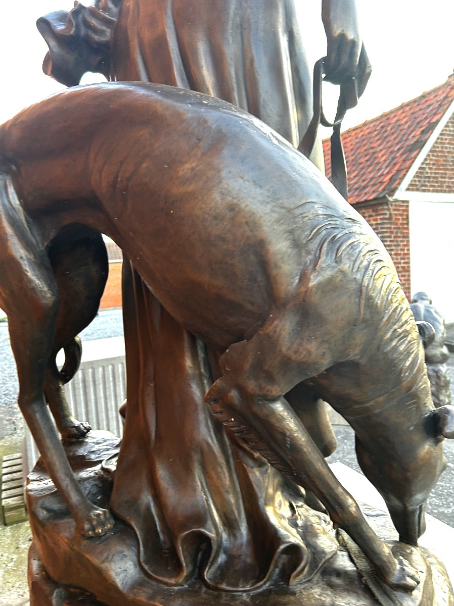 A Bronze Sig Aizelin Nymph Of Diana  -photo-1