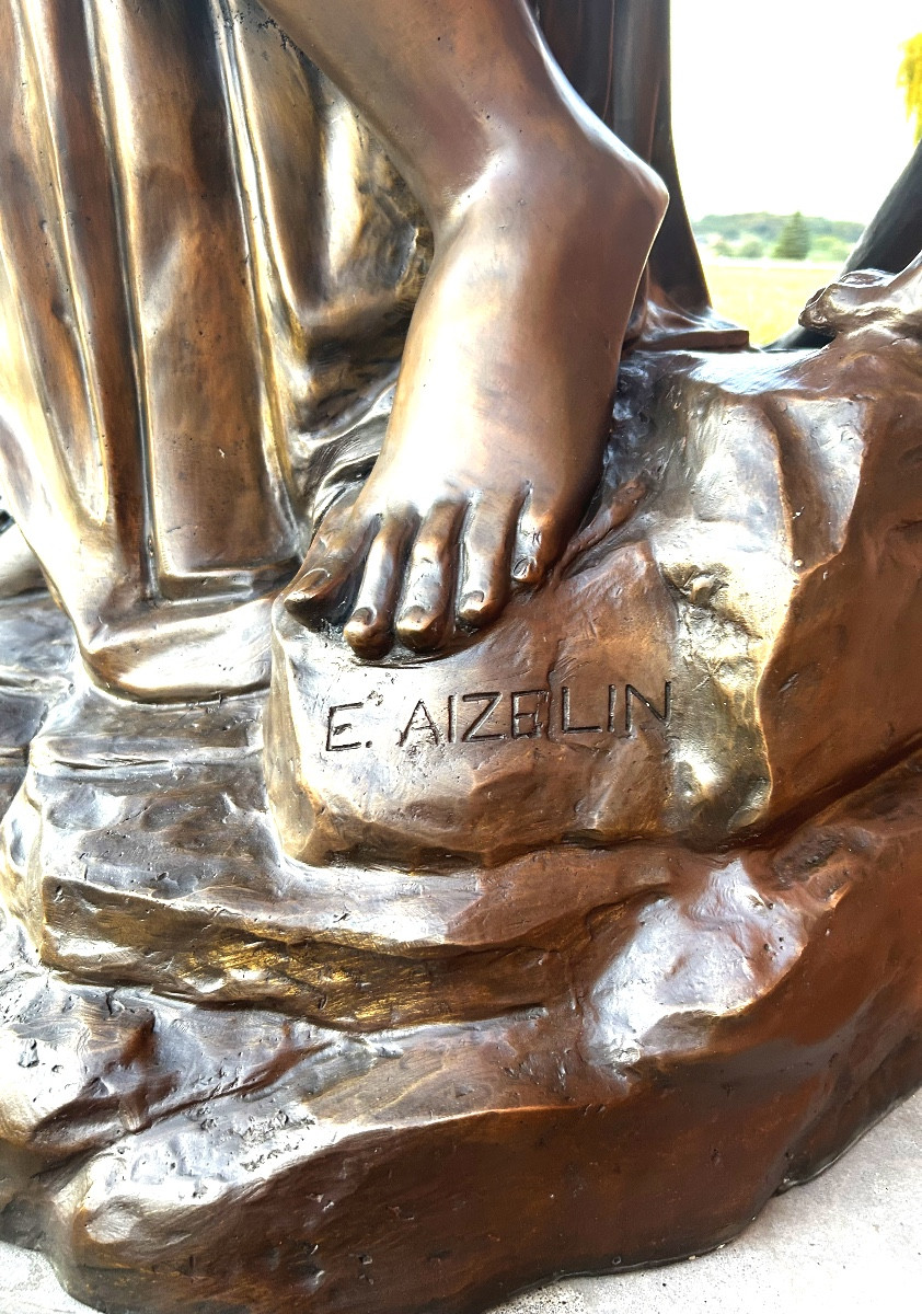 A Bronze Sig Aizelin Nymph Of Diana  -photo-2