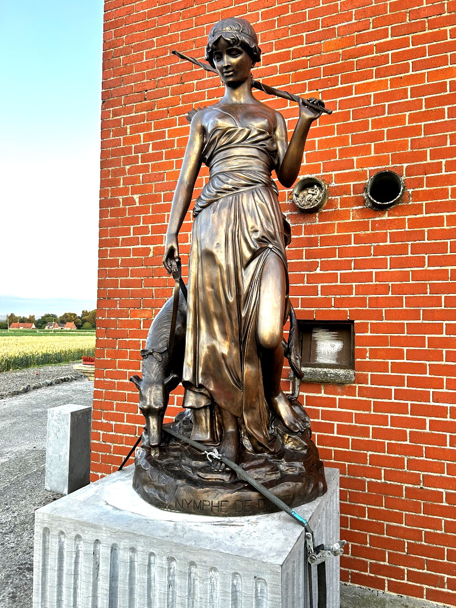 A Bronze Sig Aizelin Nymph Of Diana  