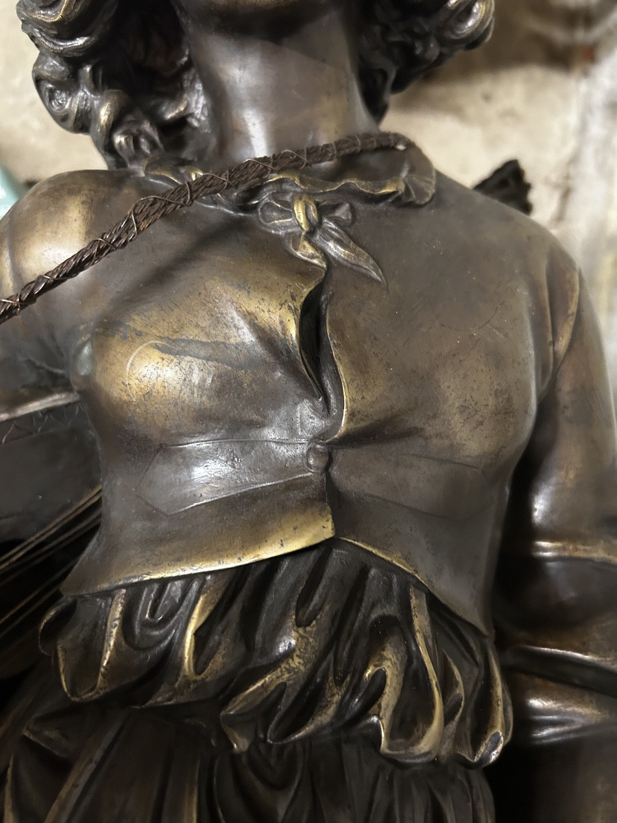 19ieme bronze sig Falguière mignon h 87cm-photo-3