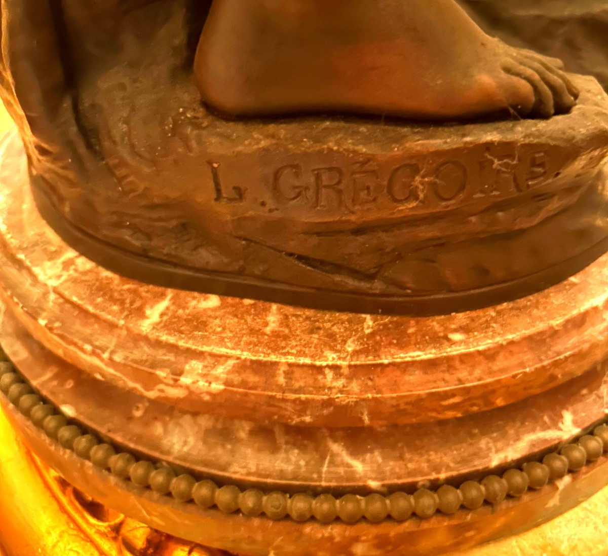 Sculpture - Allégorie De La Séduction , Jean Louis Grégoire (1840-1890) - Bronze "-photo-2