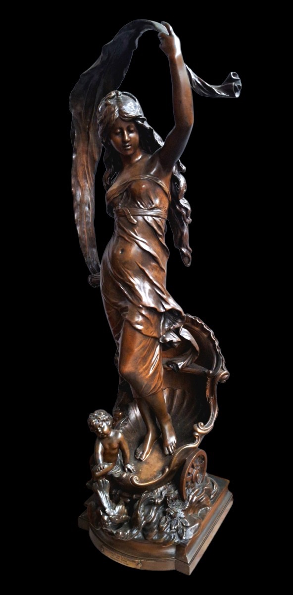 19 Ieme Bronze Aug Moreau Le Char De l'Aurore H 83 Cm