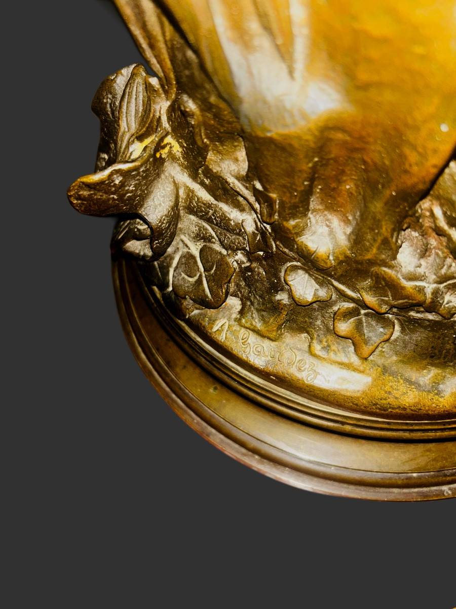 19 ieme bronze sig Gaudez mignon très beaux en patines-photo-3