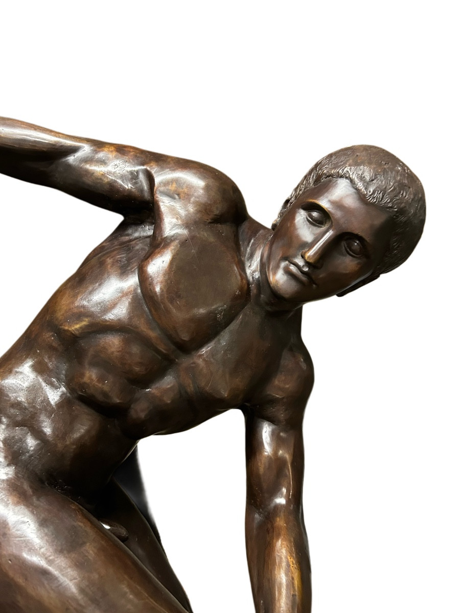 Bronze Discus Thrower De 20 Ieme Sig F.vichi Naked Men-photo-2