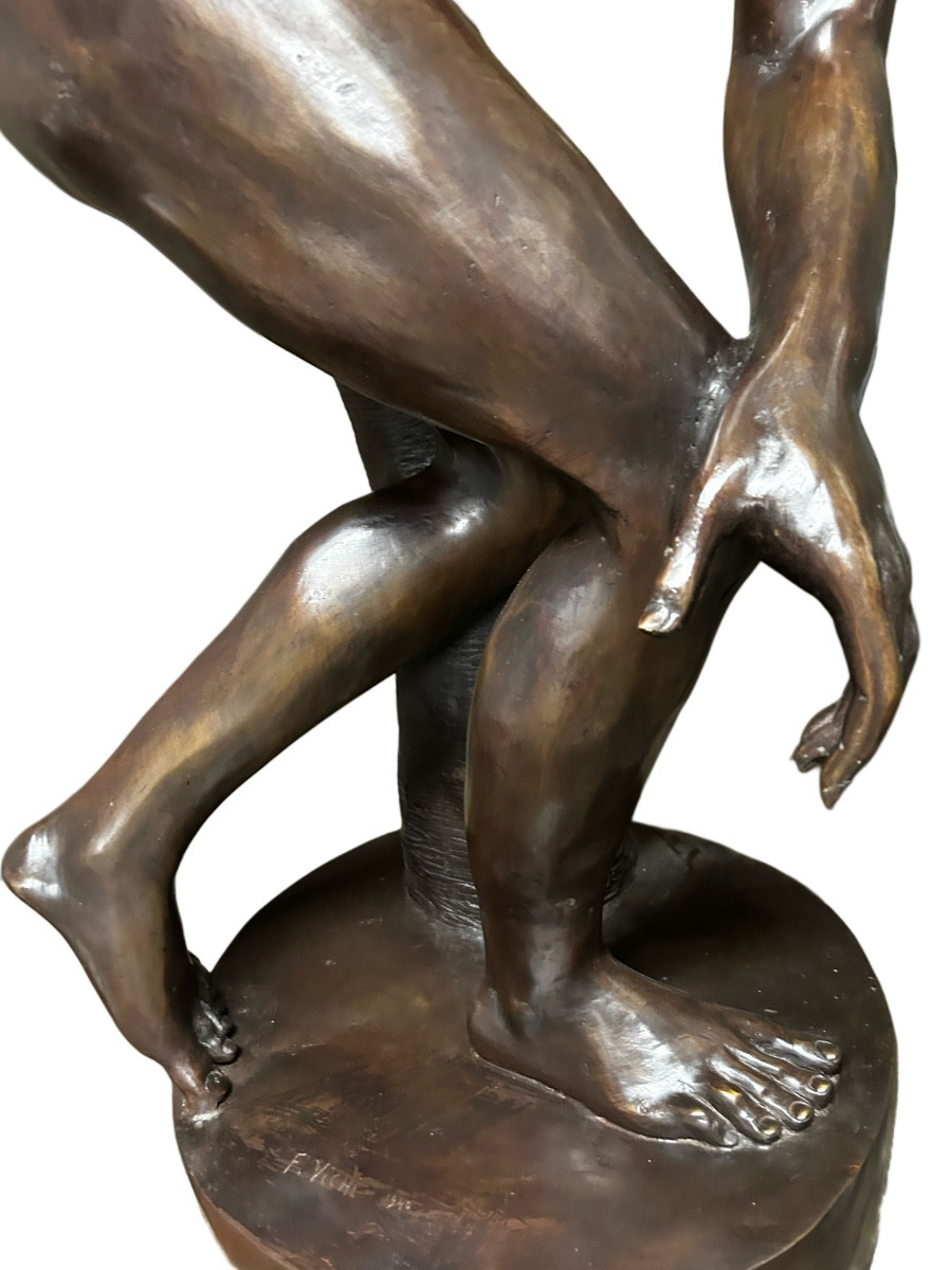 Bronze Discus Thrower De 20 Ieme Sig F.vichi Naked Men-photo-1