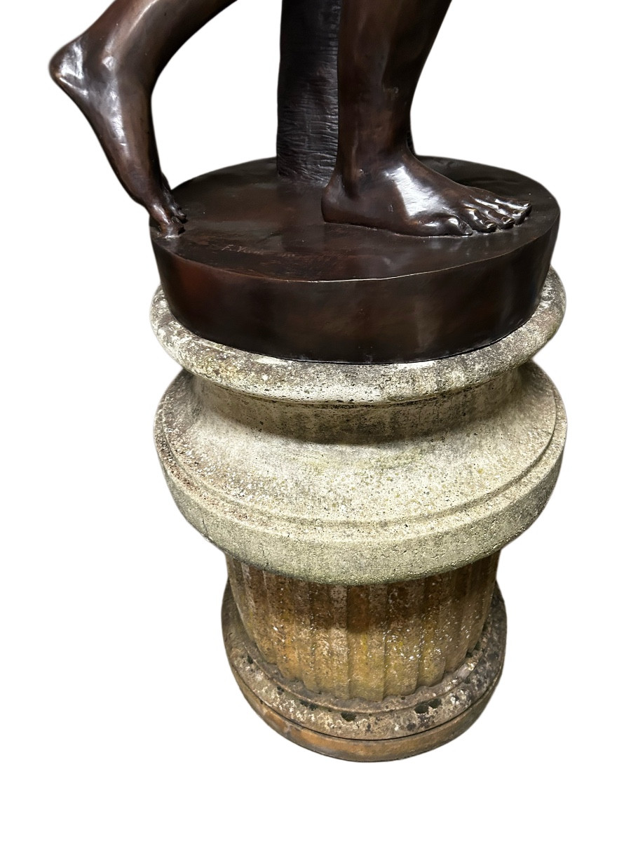 Bronze Discus Thrower De 20 Ieme Sig F.vichi Naked Men-photo-2