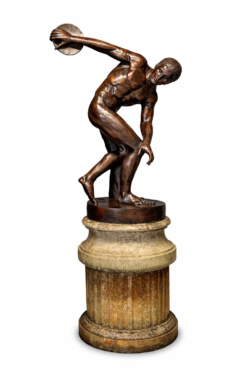 Bronze Discus Thrower De 20 Ieme Sig F.vichi Naked Men