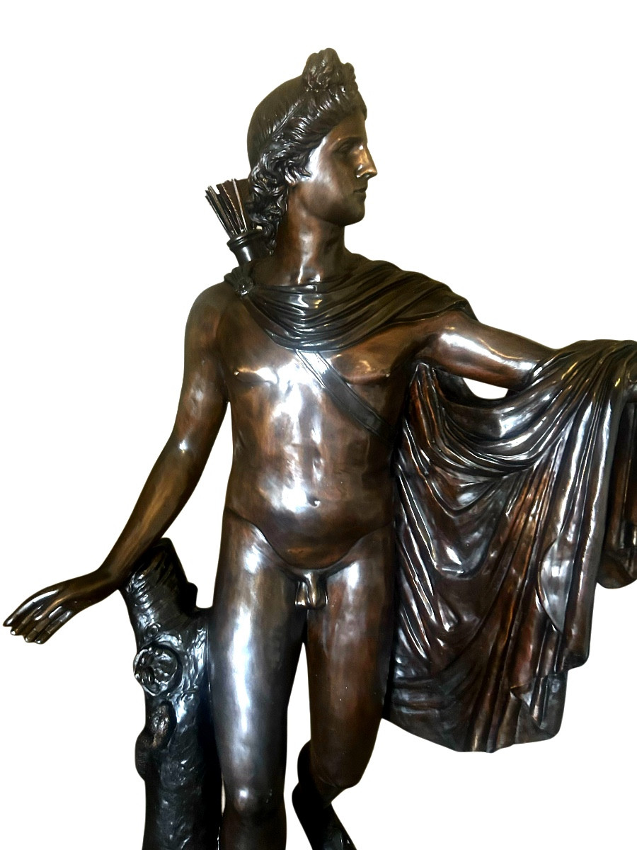Un bronze de 20 ieme siécle presente(homme nue) APOLLO BELVEDERE sig Vichi firenze1944-photo-2