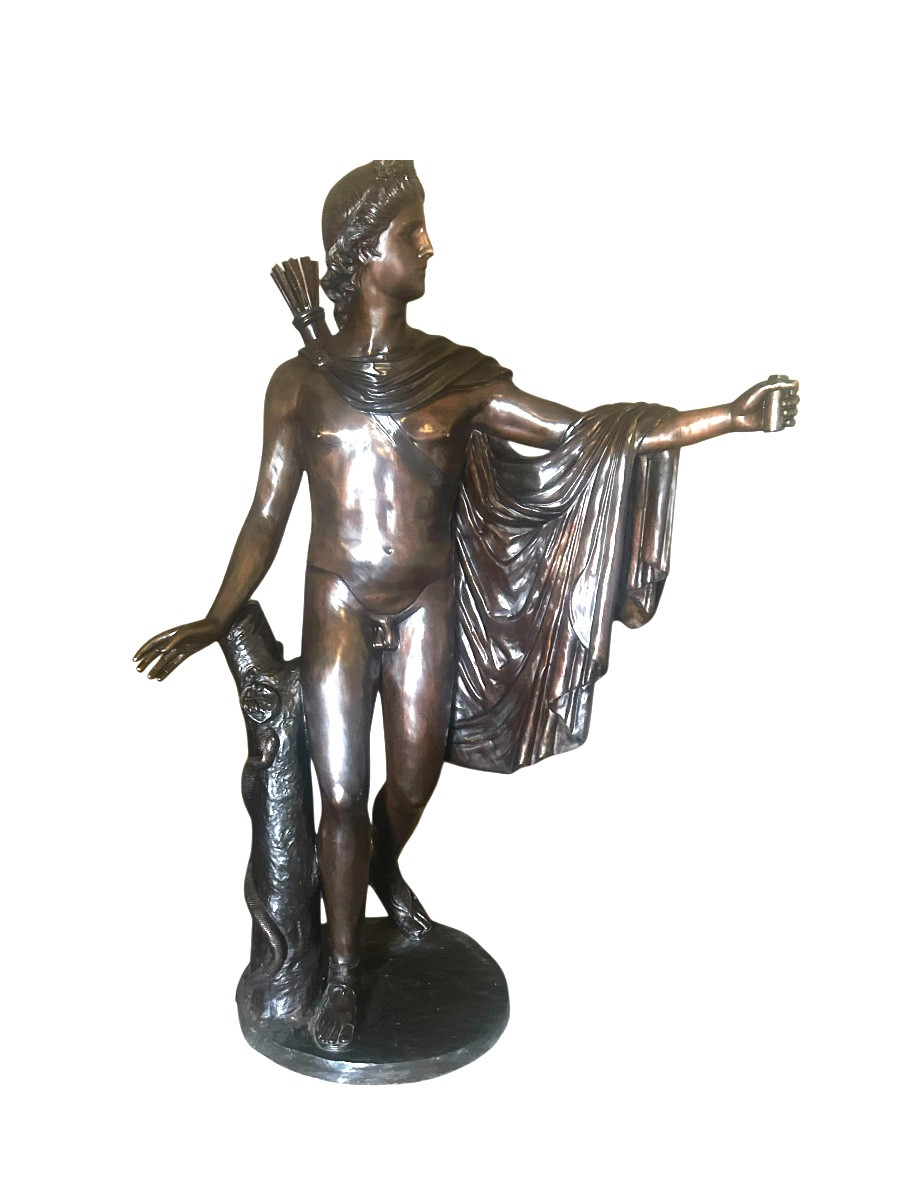 Un bronze de 20 ieme siécle presente(homme nue) APOLLO BELVEDERE sig Vichi firenze1944