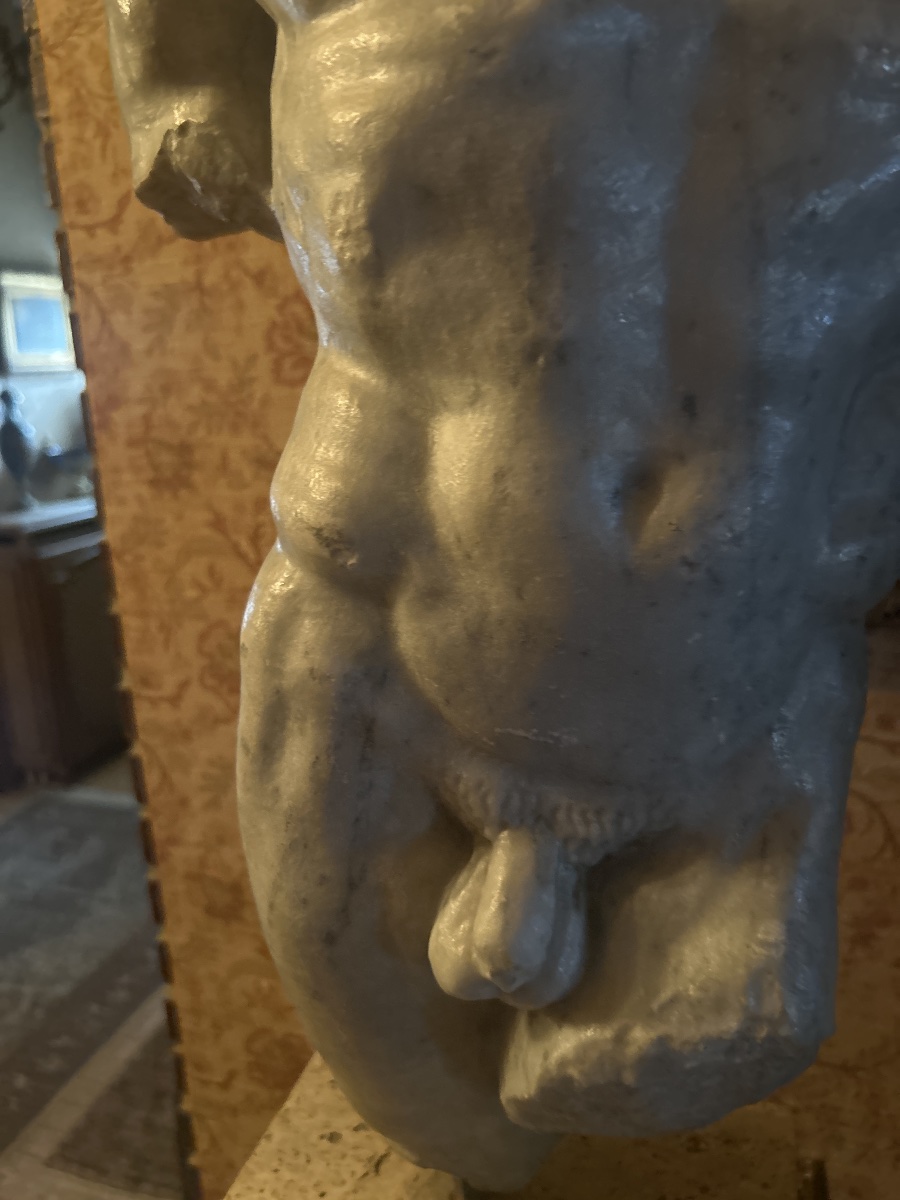 A Nude Male Torso Made Of Marble -photo-3