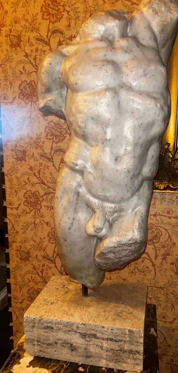 A Nude Male Torso Made Of Marble 