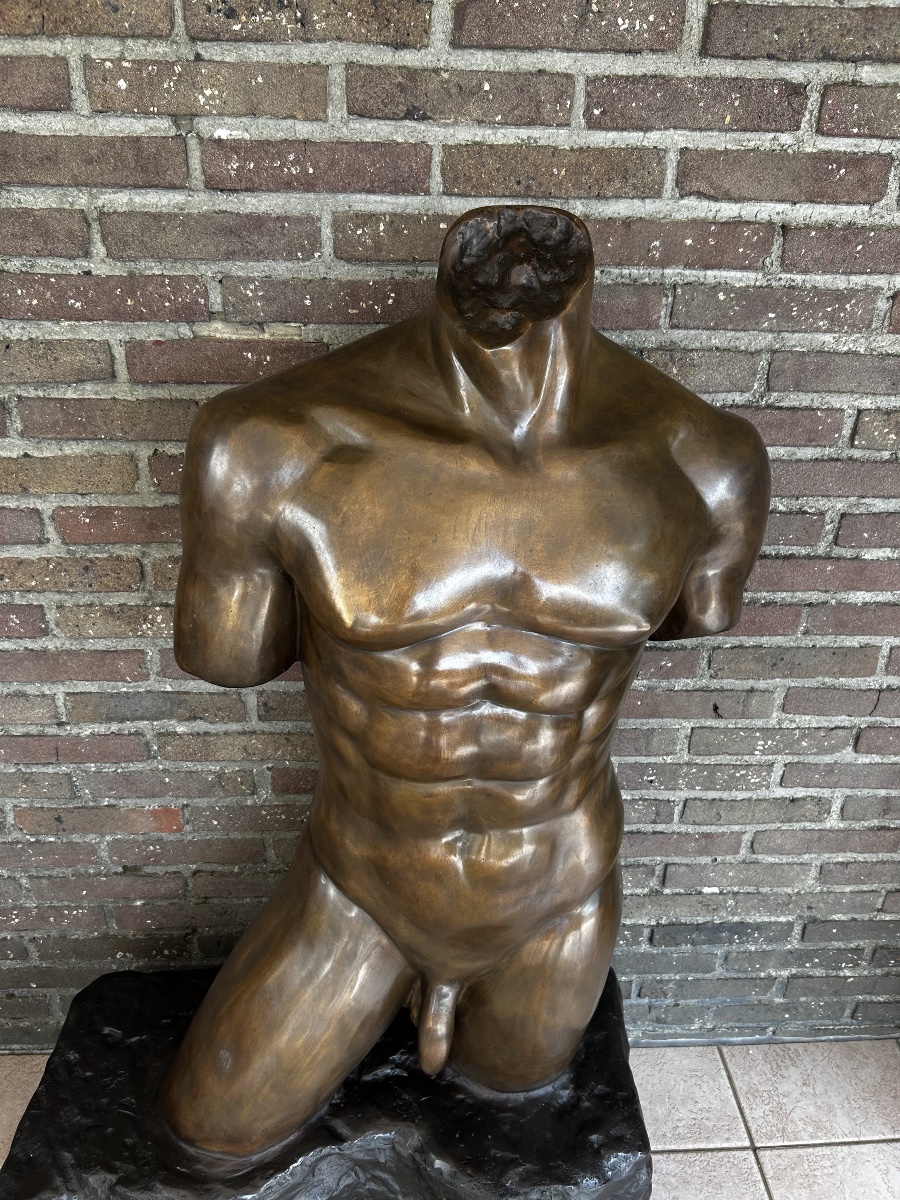 Bronze de 20 ieme torso homme nue-photo-3