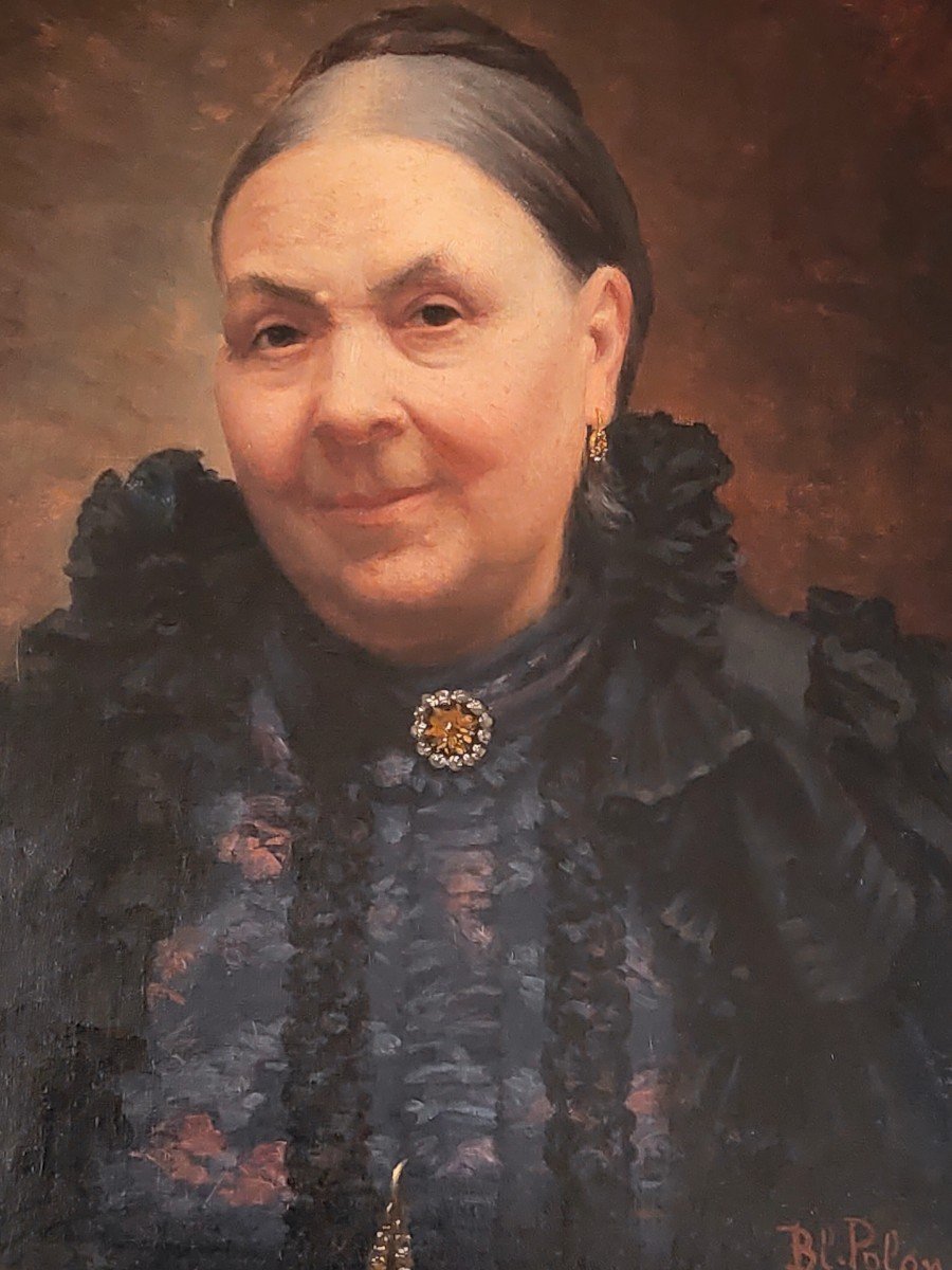 Tableau Portrait De Femme Par Blandine Polonceau 1846 - 1914-photo-3