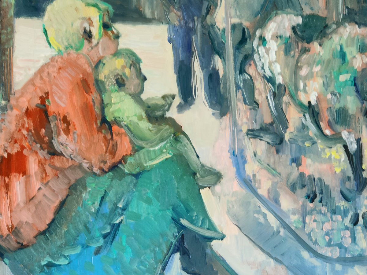 Painting Of The Wooden Horses By Jacques Schuffenecker-photo-3