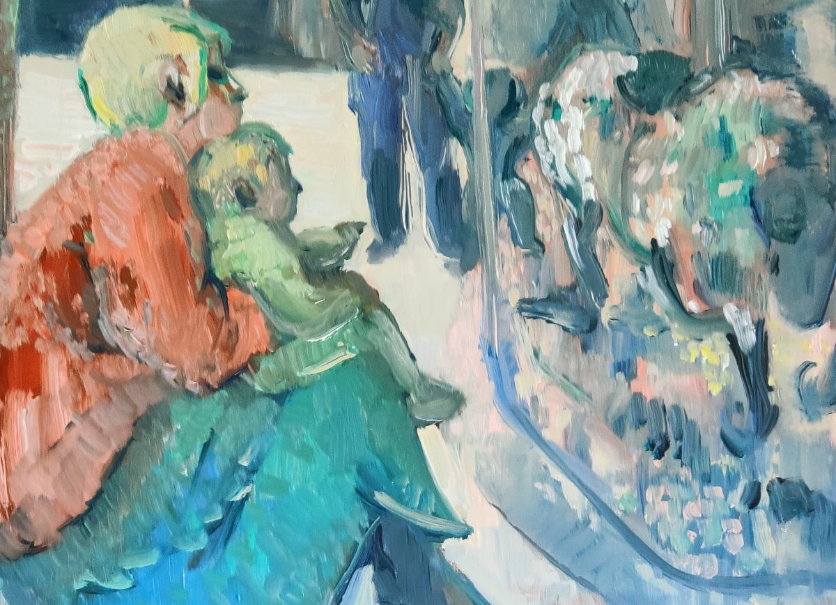 Painting Of The Wooden Horses By Jacques Schuffenecker-photo-4