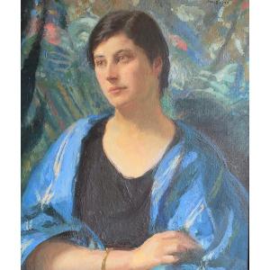 Tableau Portrait De Femme Par Miguel Del Pino Sarda 1927 Qualité