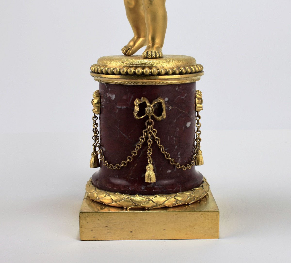 Candélabre Début XIXème Au Ange En Bronze Doré-photo-6