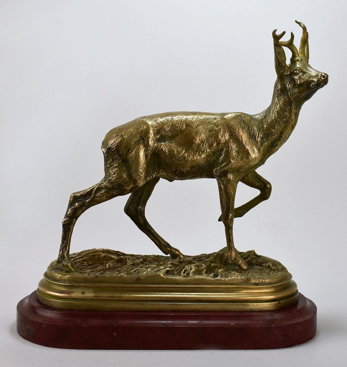 Deer Sculpture In Bronze. Isidore Happiness (1827-1801)