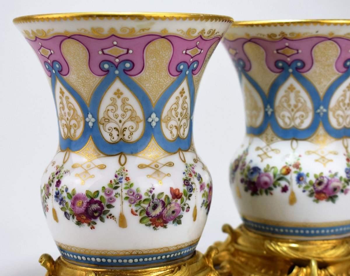 Paire De Vases En Porcelaine de Paris d'époque Louis-Philippe-photo-4