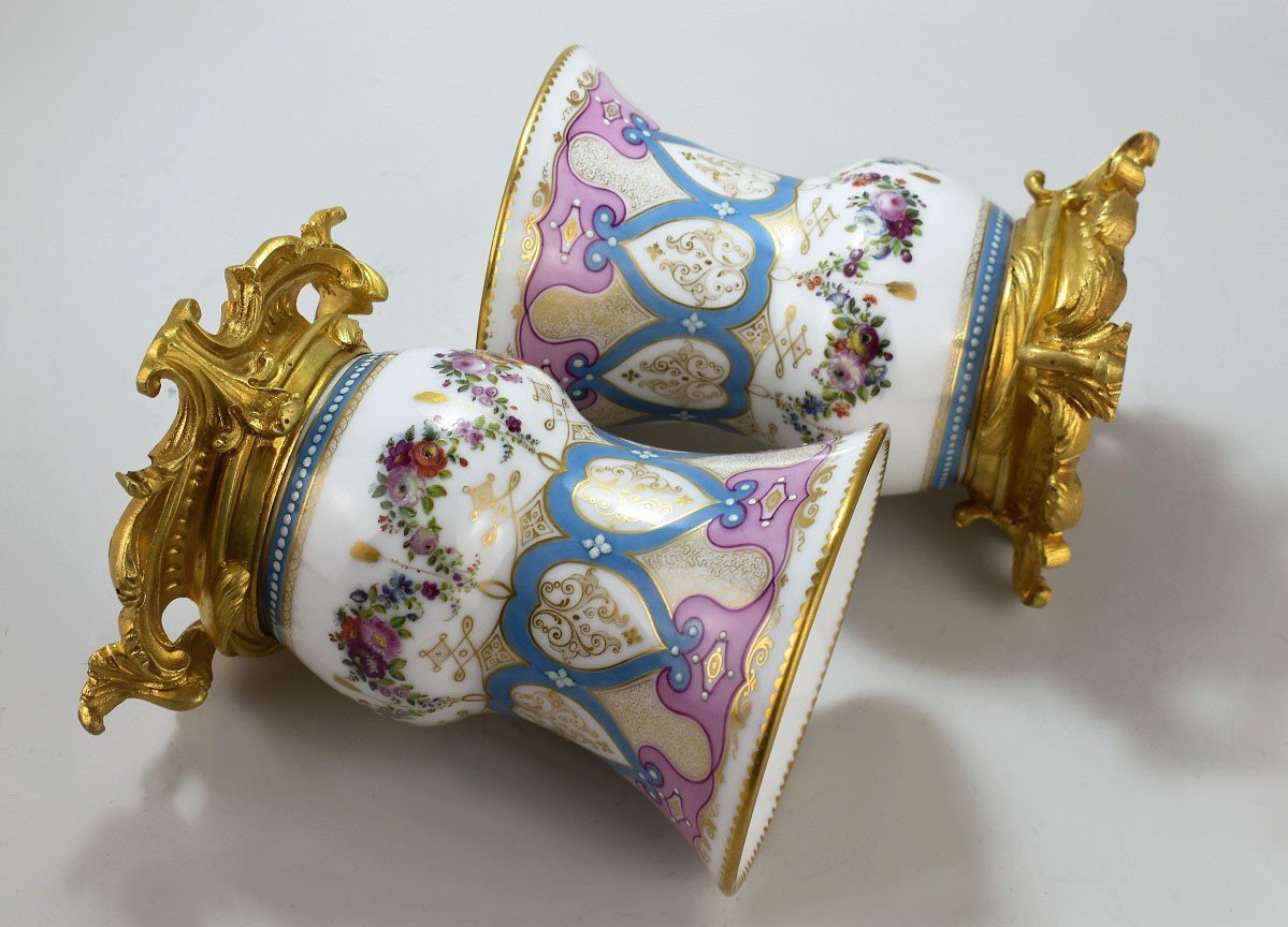 Paire De Vases En Porcelaine de Paris d'époque Louis-Philippe-photo-4