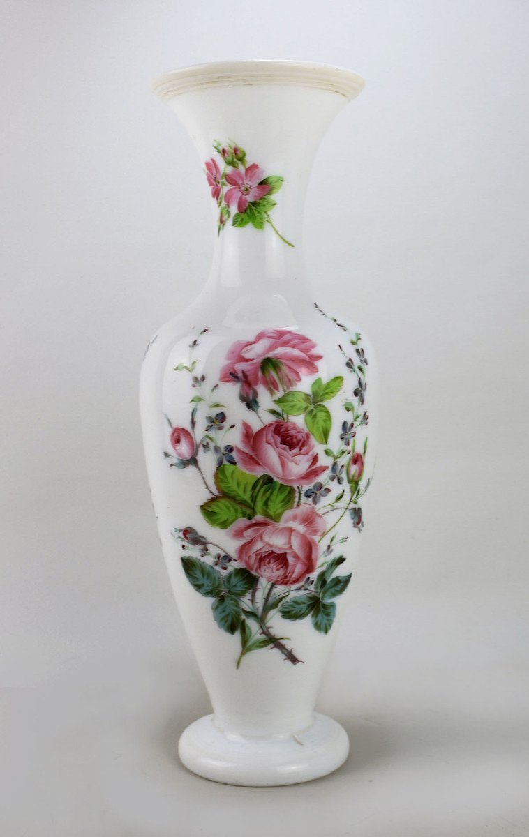 Hand Painted Opaline Vase. 19th Century-photo-1