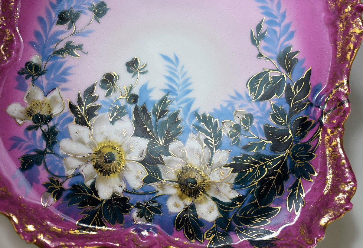 Plat En Porcelaine De Limoges.Fin XIXème-photo-1