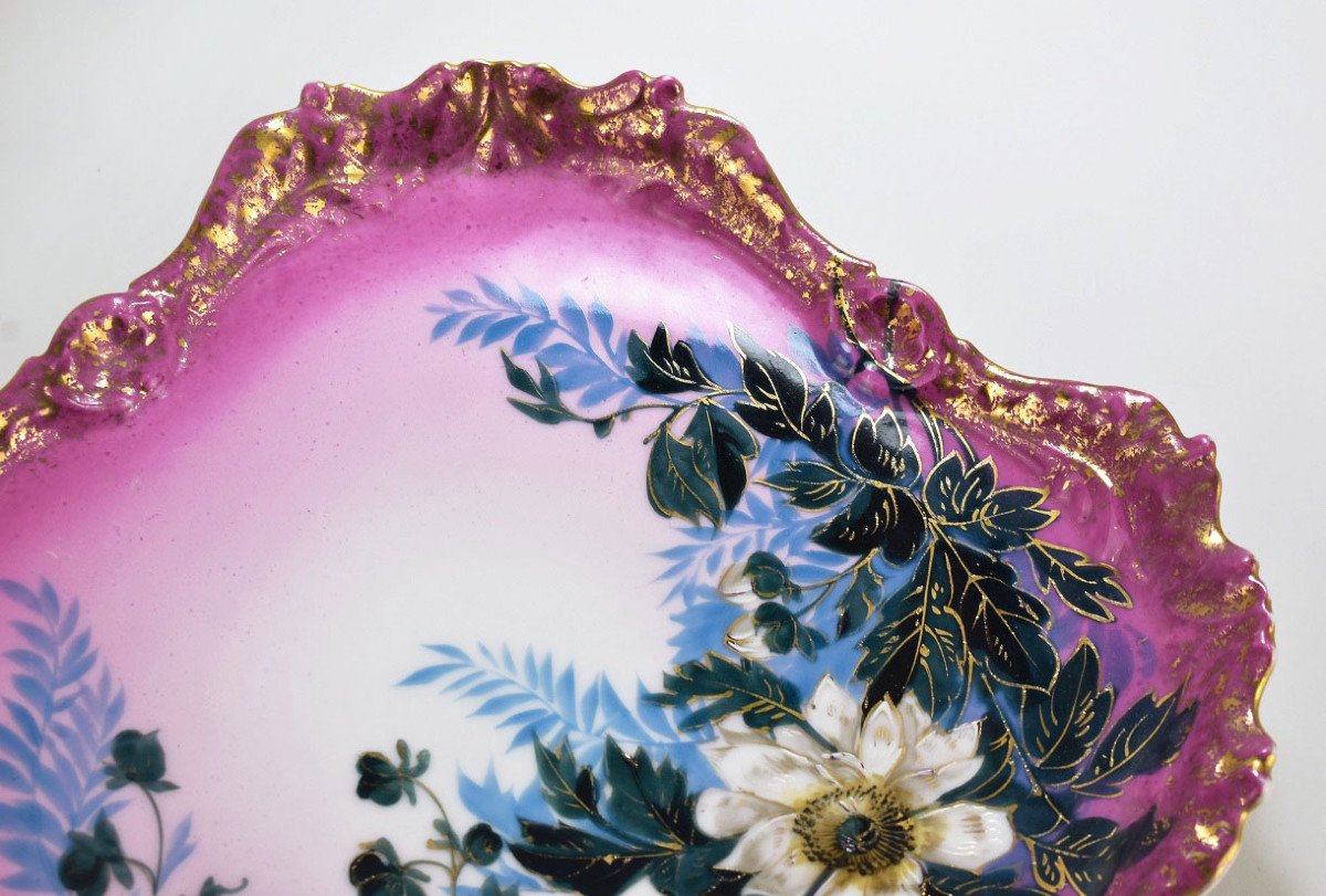 Plat En Porcelaine De Limoges.Fin XIXème-photo-4
