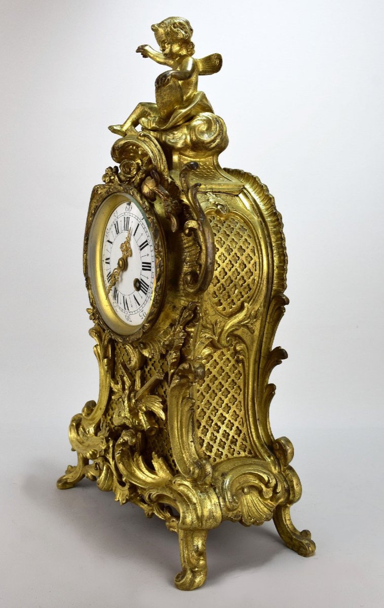 Garniture De Cheminée En Bronze Doré.19ème Siècle-photo-1