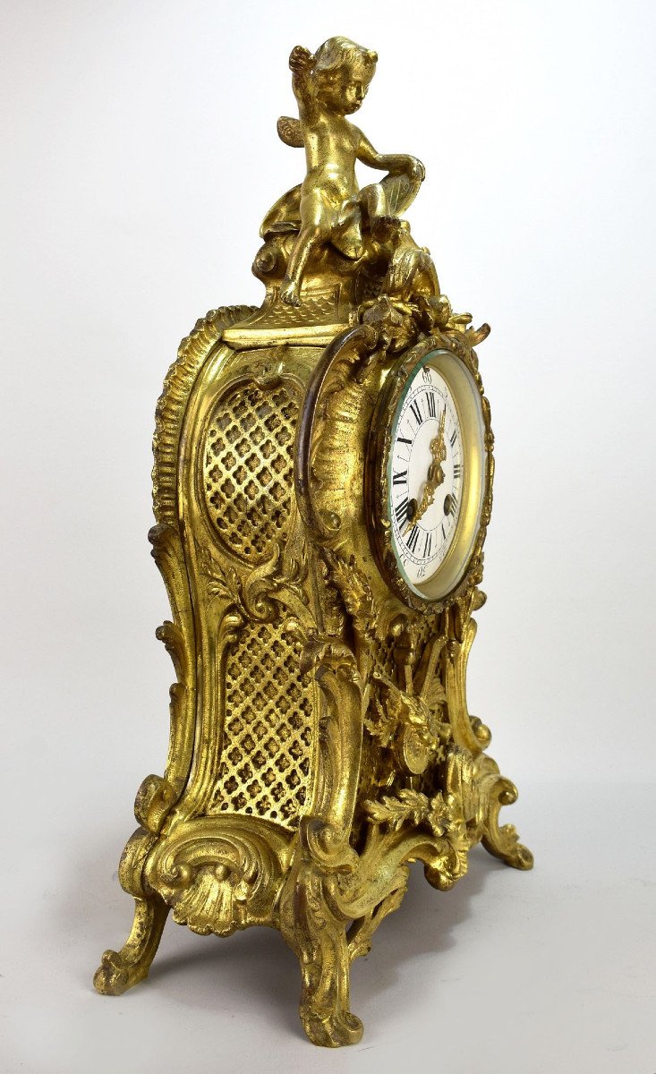 Garniture De Cheminée En Bronze Doré.19ème Siècle-photo-2