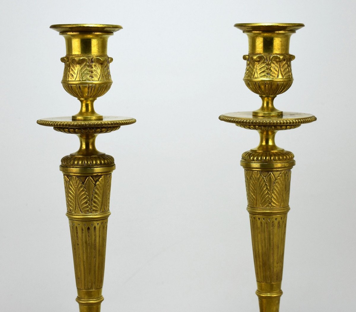 Pair Of Bronze Candlesticks. 19th Century-photo-1