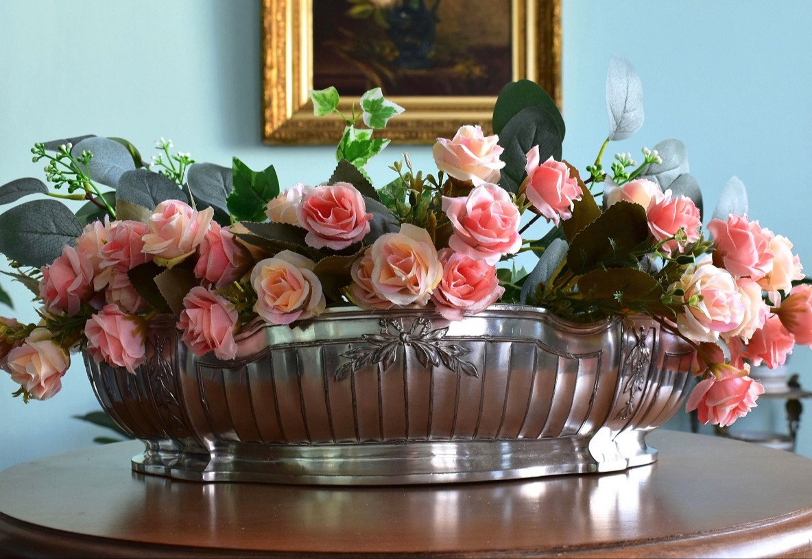 Jardinière  en Métal Argenté. Gallia