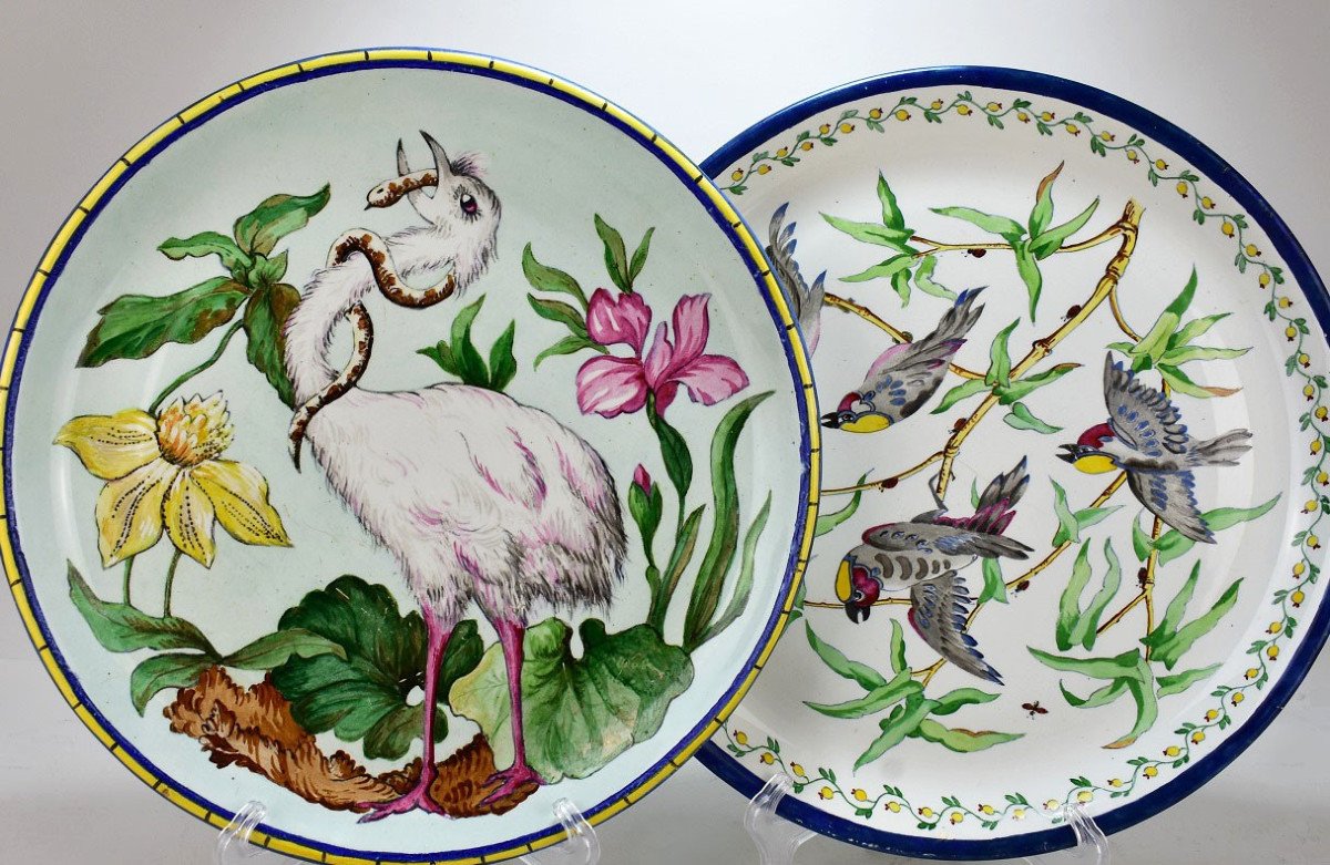 Grand Plat En Faïence Creil Et Montereau. XIXème-photo-4