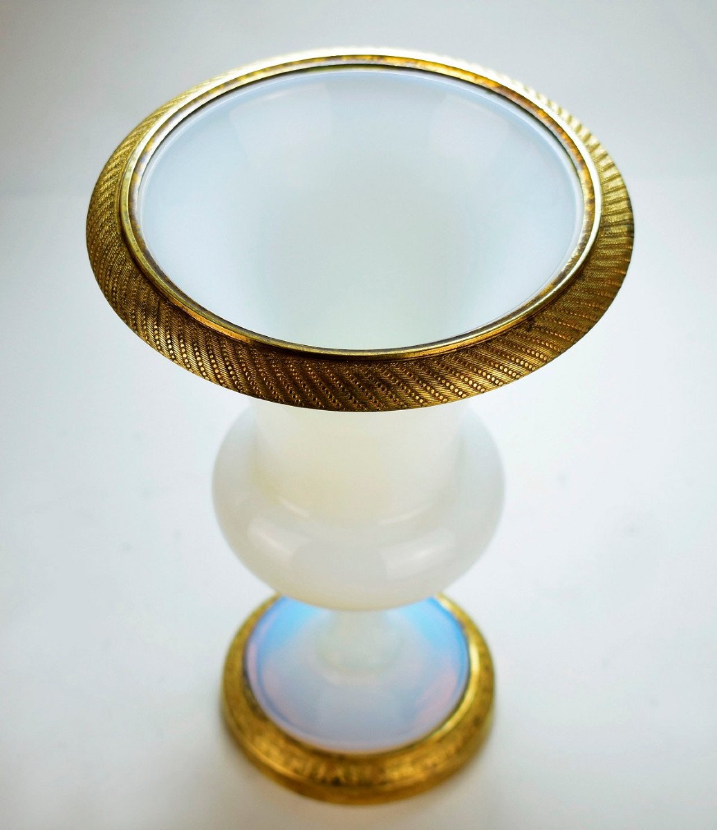 Vase Médicis En Cristal d'Opale. XIXe Siècle-photo-2