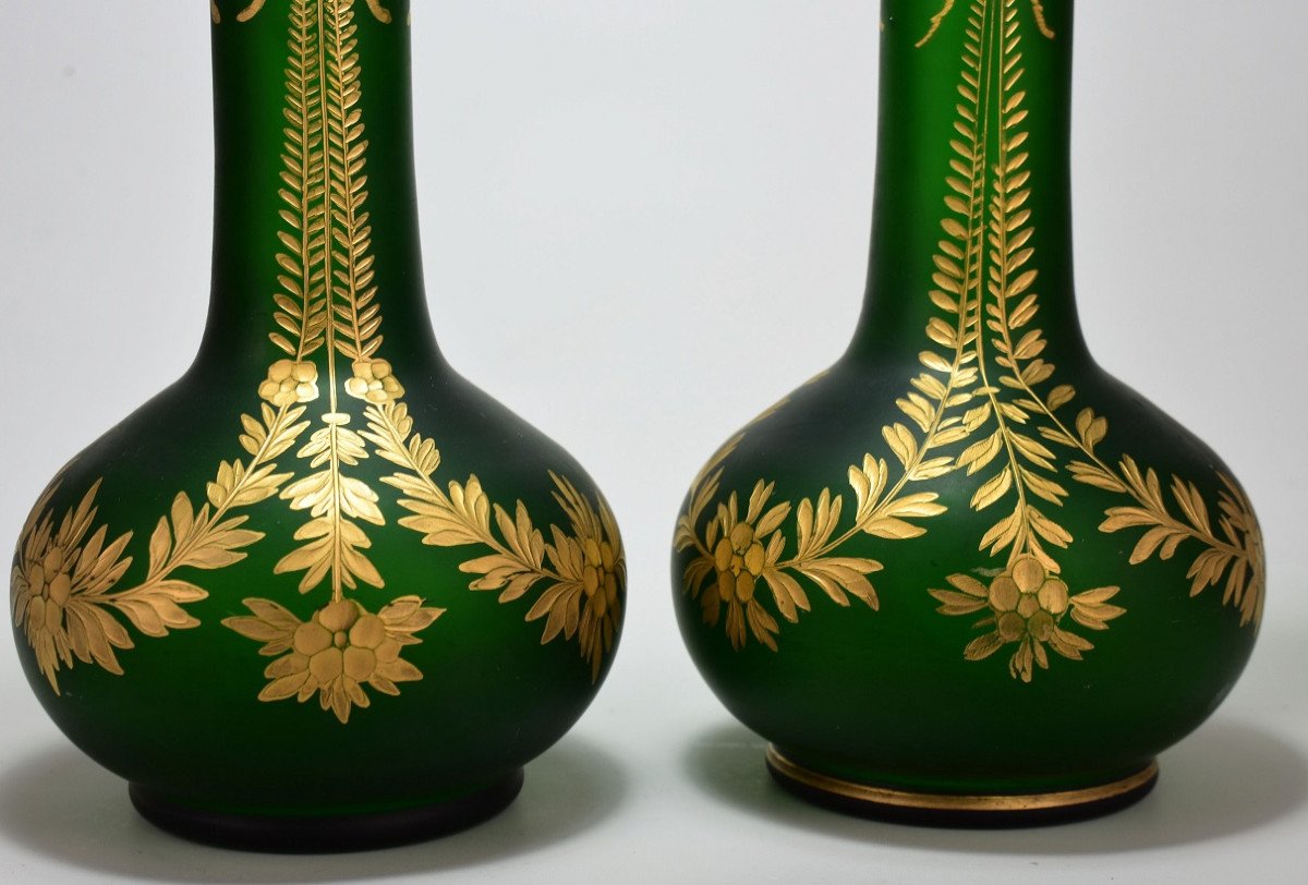 Paire De Vases En Verre Satiné. Montjoye-photo-1