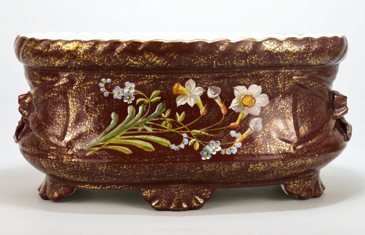 Limoges Porcelain Planter. Late 19th Century-photo-3