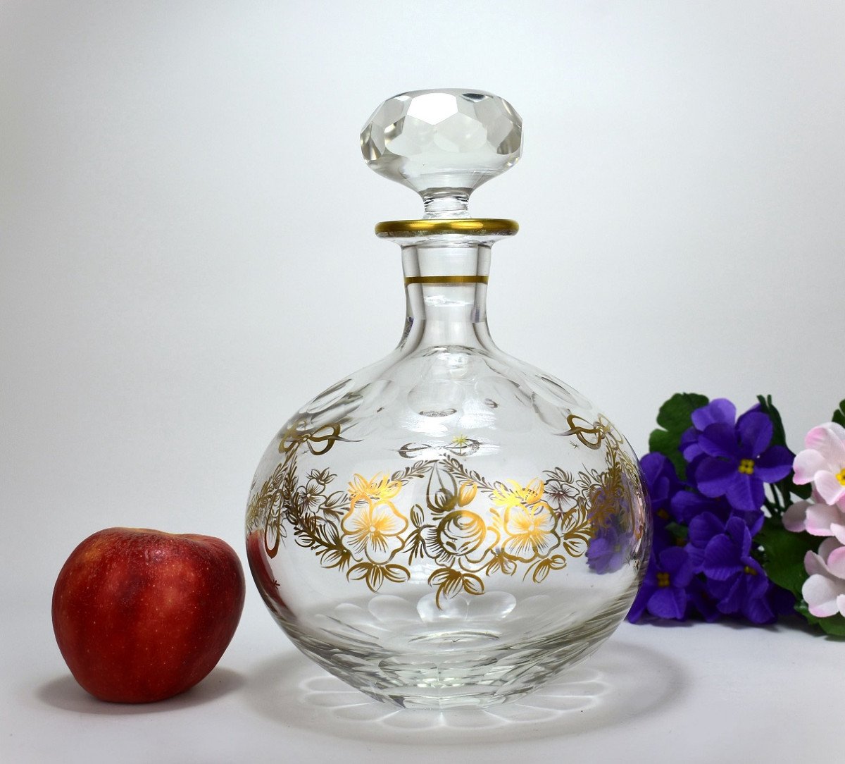 Carafe En Cristal Doré. Baccarat XIXème -photo-2
