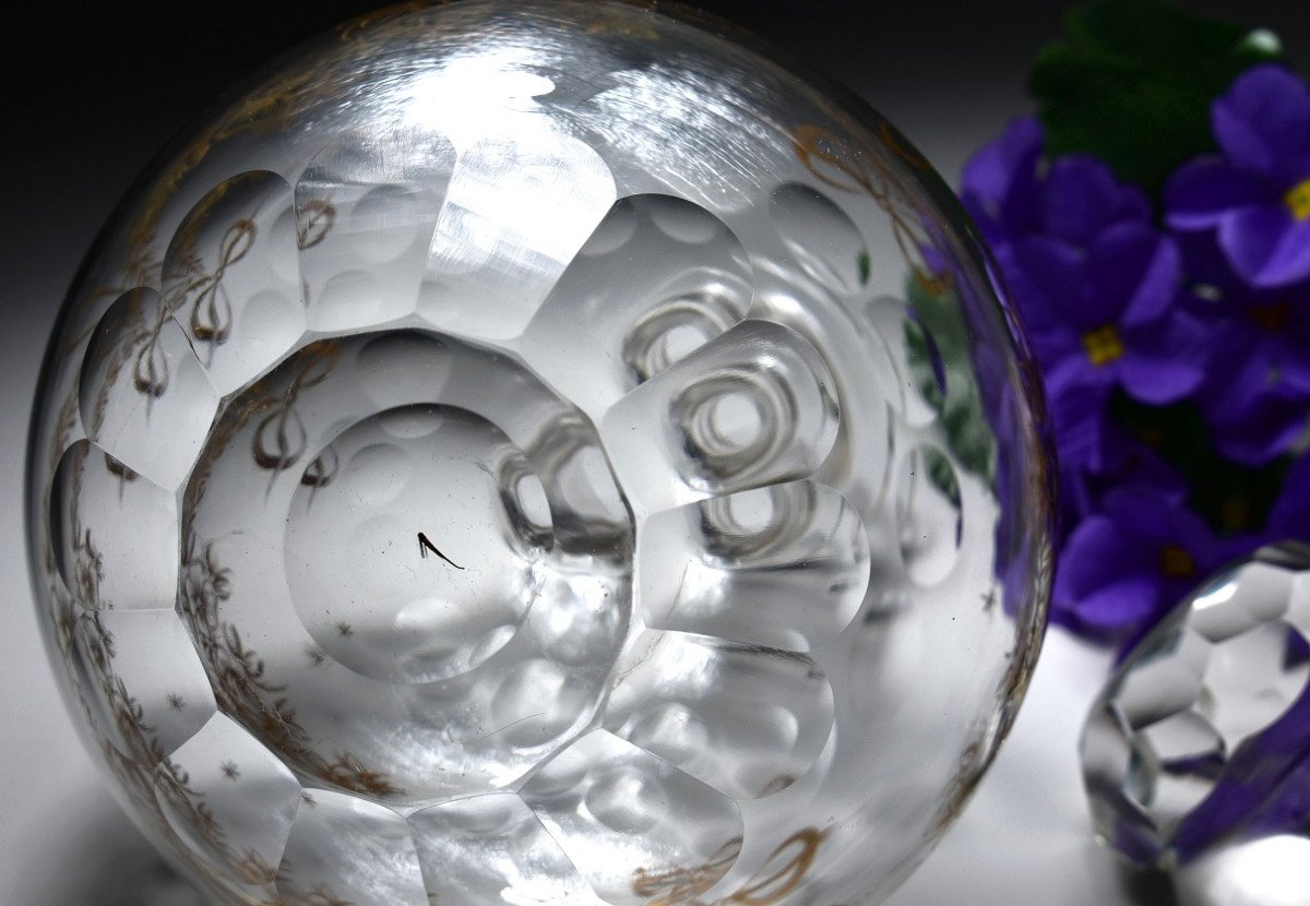 Carafe En Cristal Doré. Baccarat XIXème -photo-5