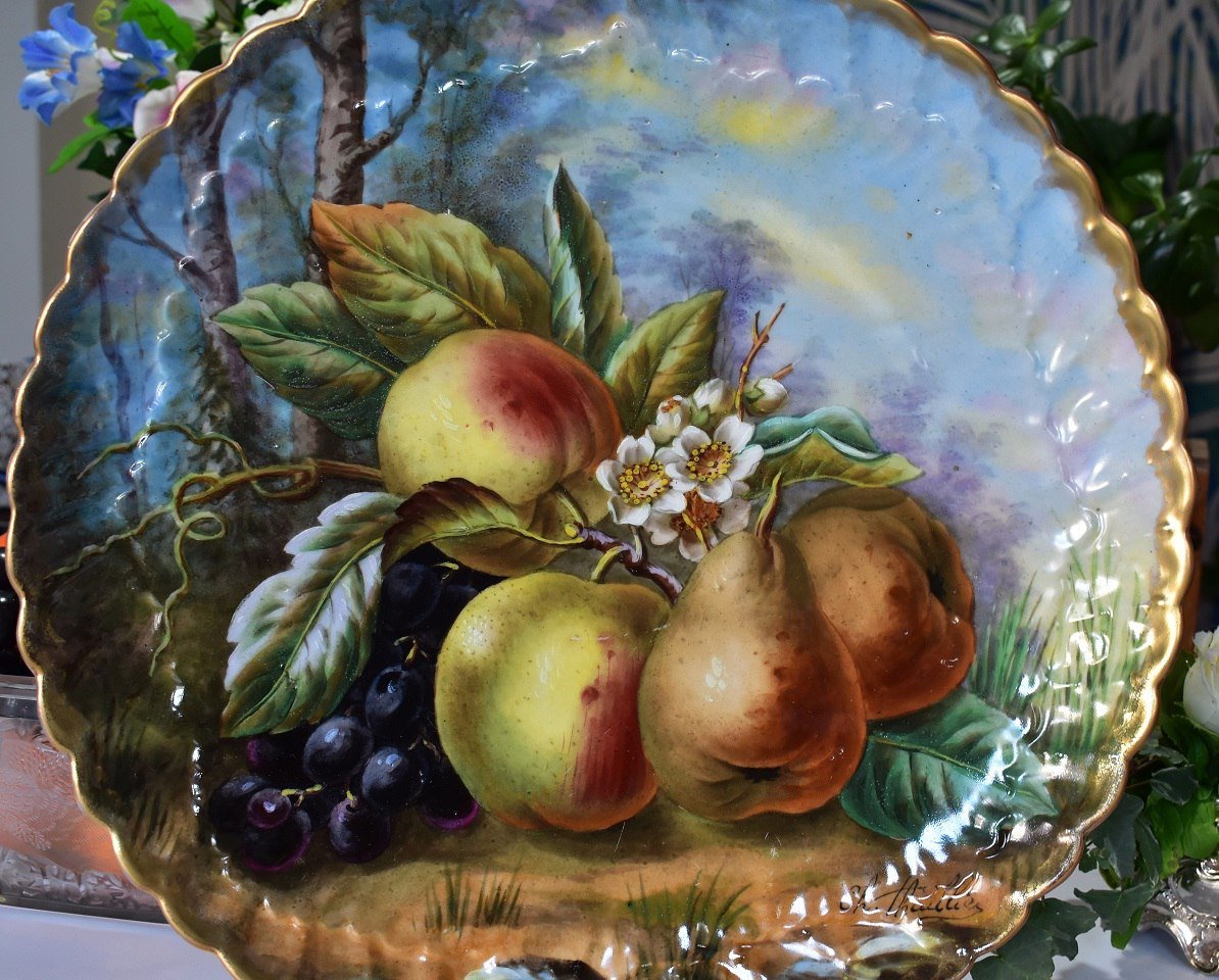 Grand Plat En Porcelaine De Limoges. Charles Thuillier-photo-2