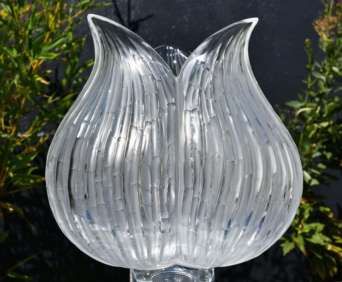 Lalique. Vase-photophore "Fleur". -photo-4