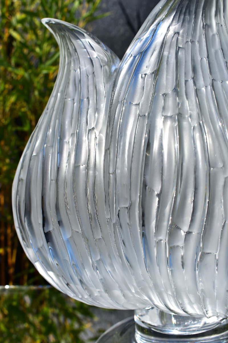 Lalique. Vase-photophore "Fleur". -photo-2