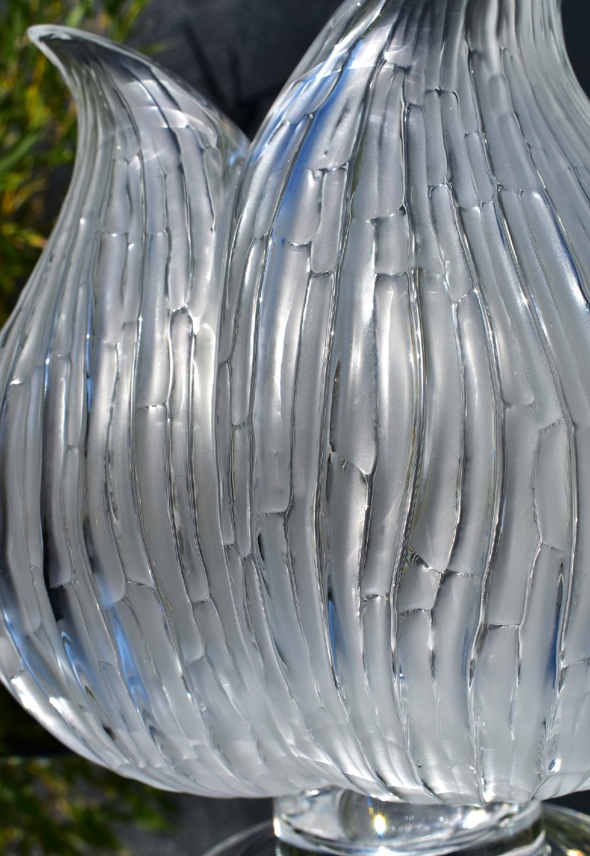 Lalique. Vase-photophore "Fleur". -photo-3