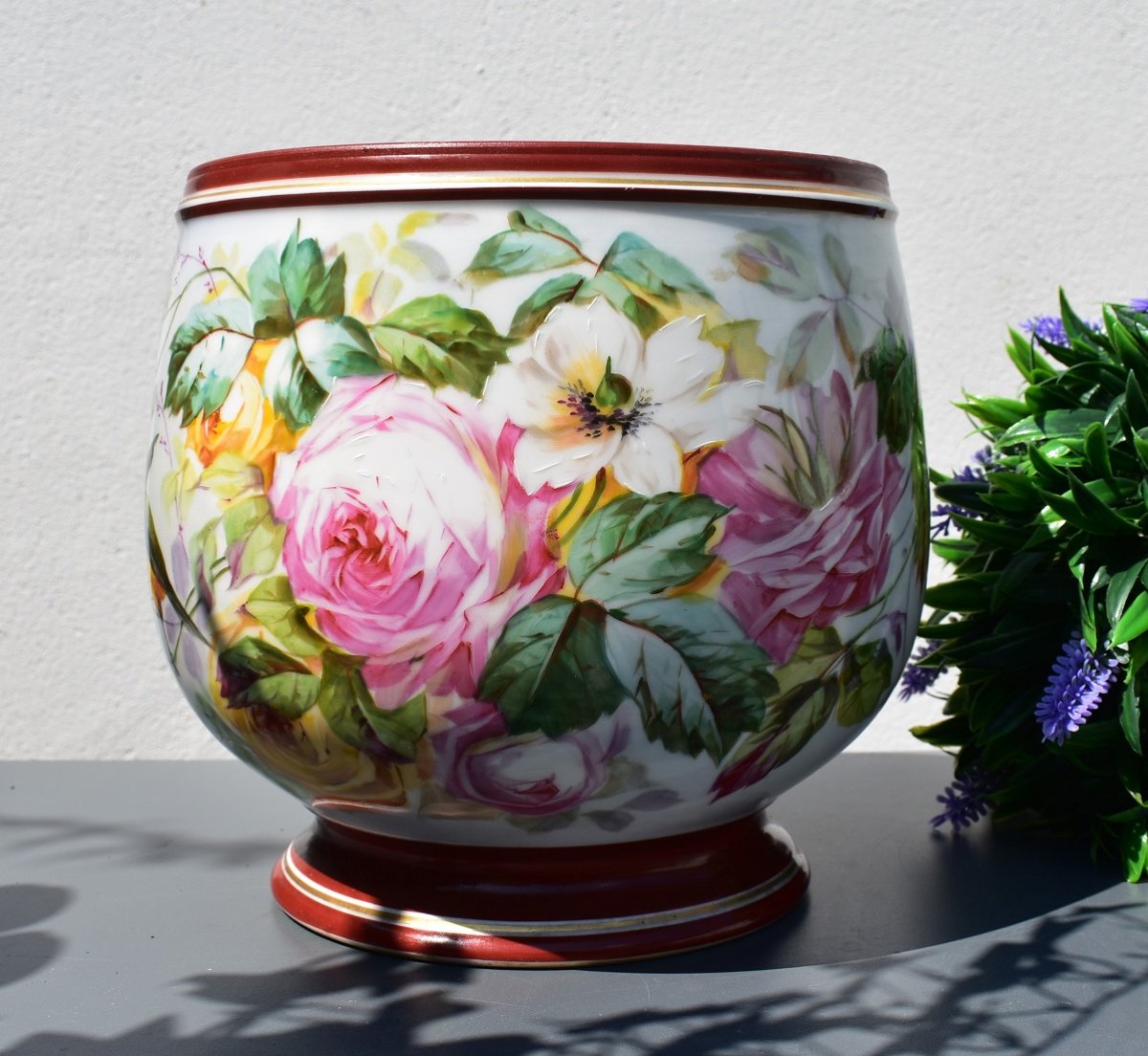 Grand Cache-Pot en Porcelaine de Limoges-photo-2