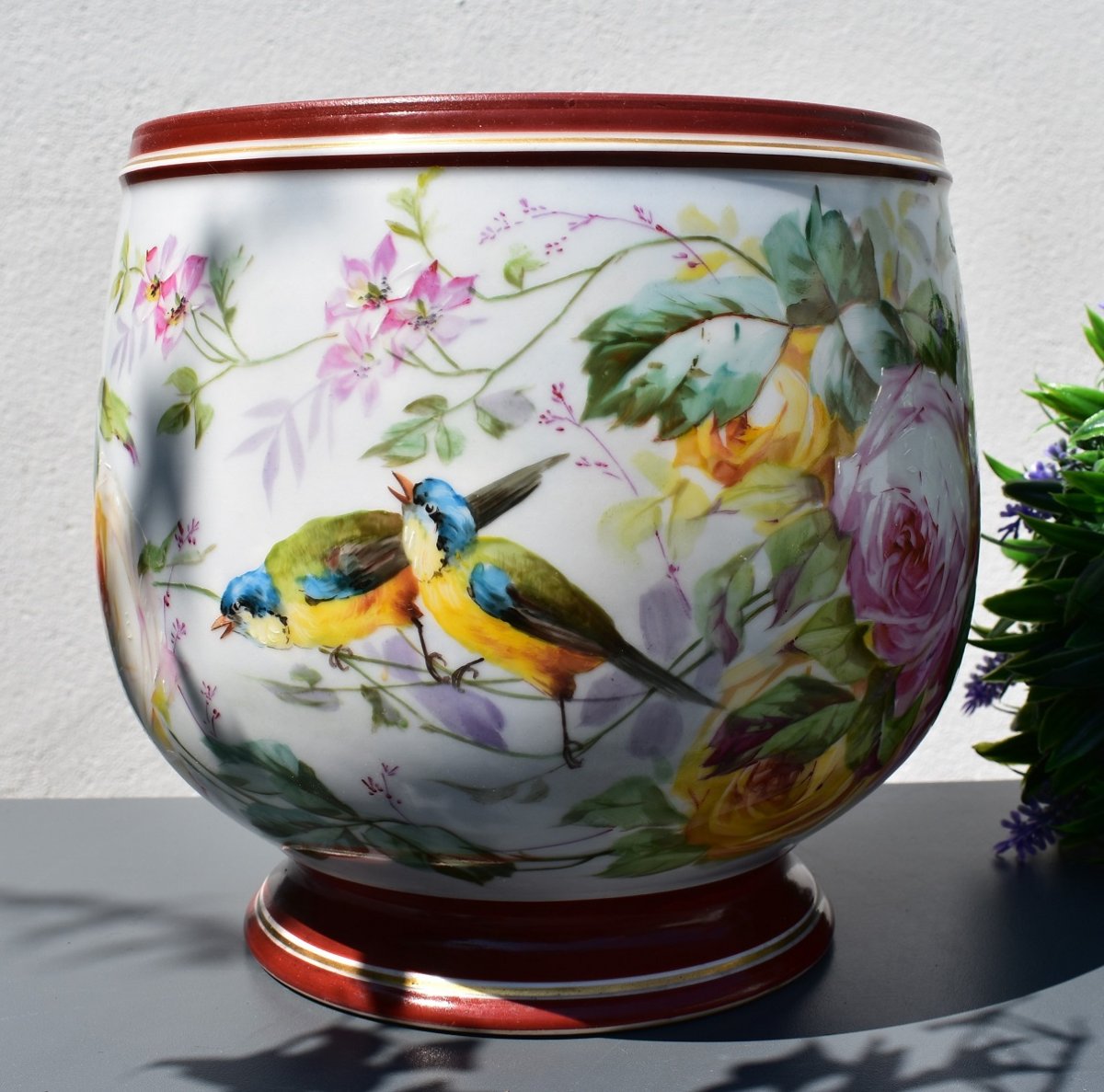 Grand Cache-Pot en Porcelaine de Limoges-photo-4