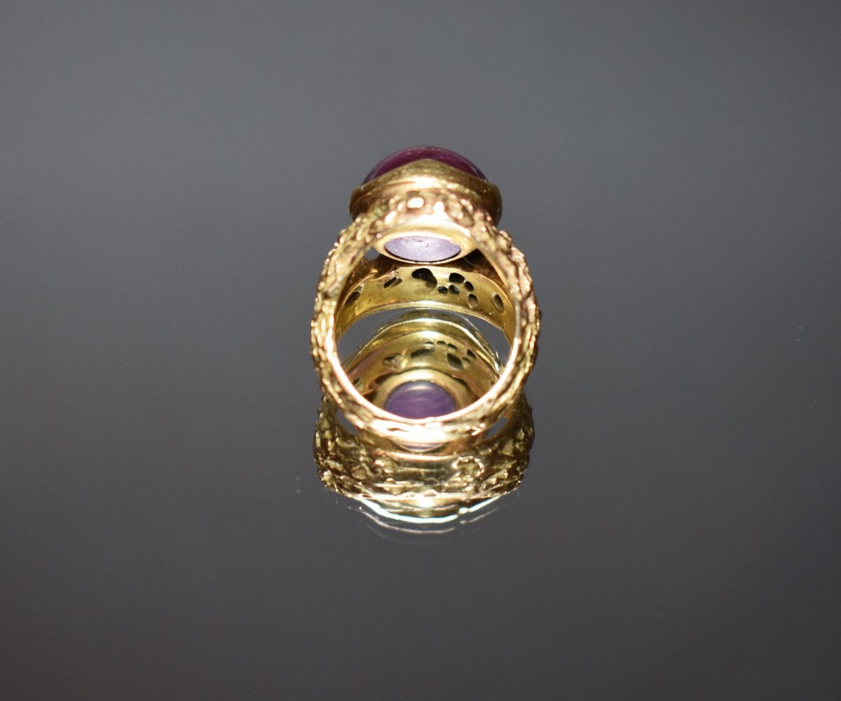 Bague En Or Avec Rubis étoilé-photo-2
