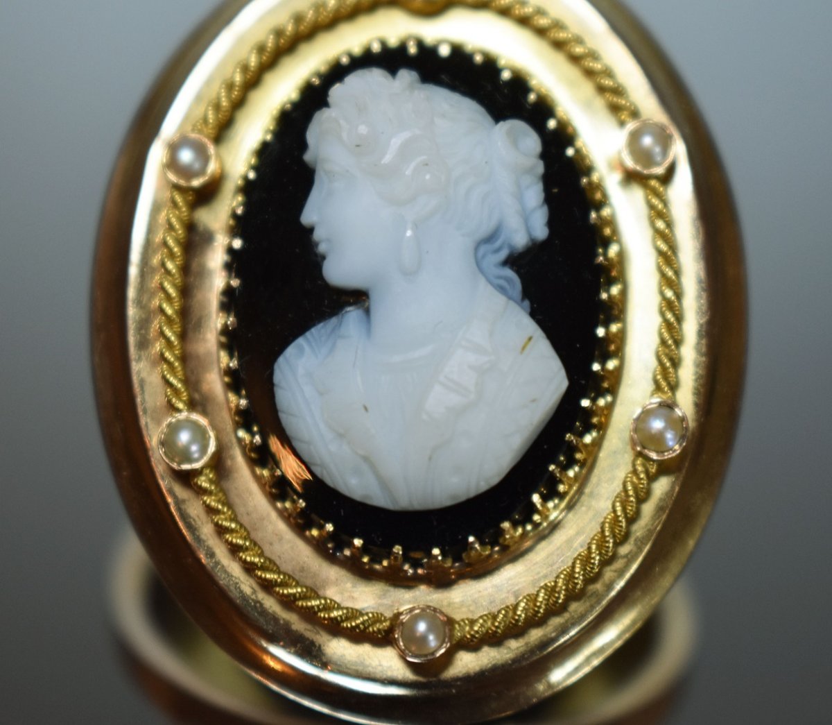 Pendentif Or Avec Camée Agate 19eme-photo-4