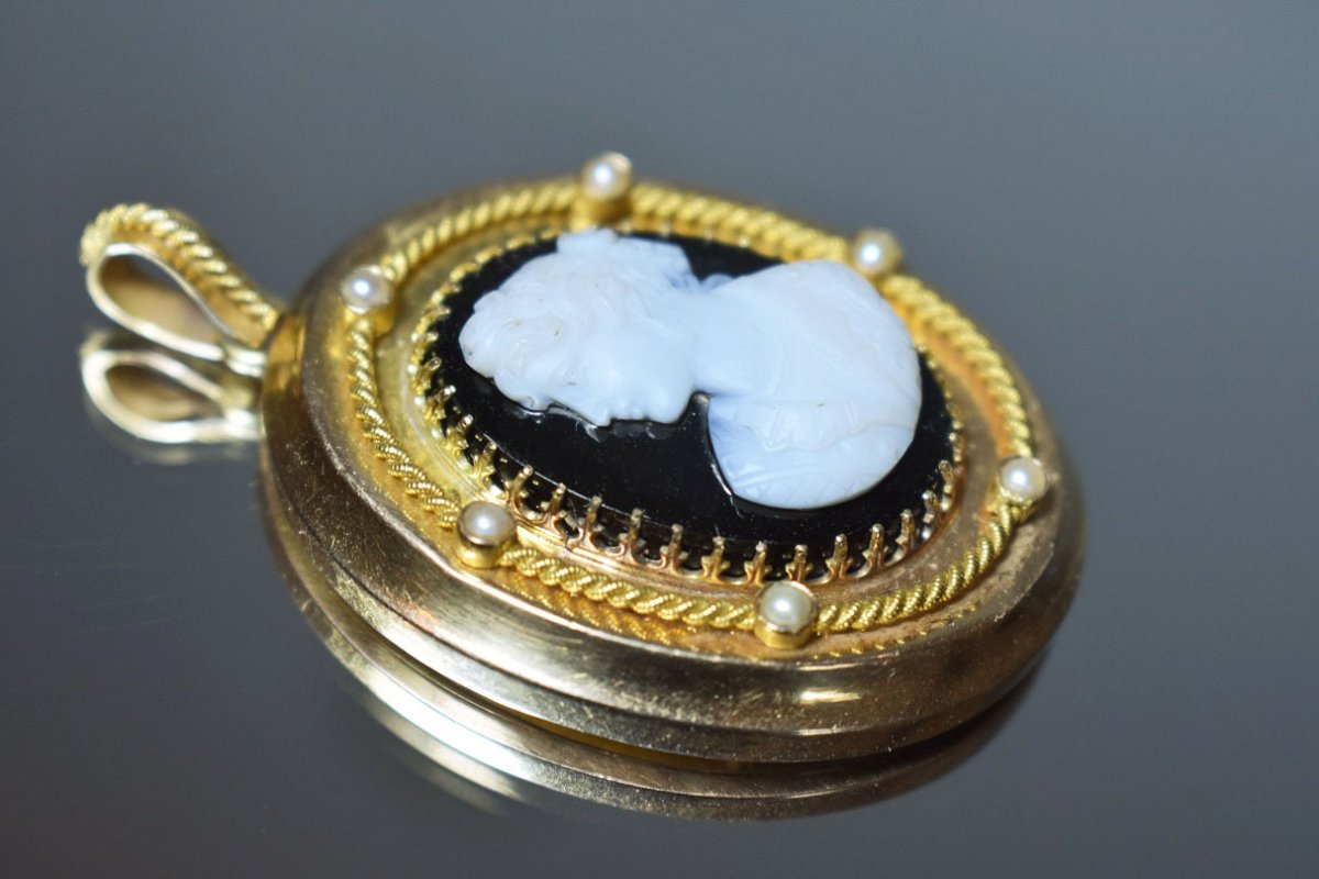 Pendentif Or Avec Camée Agate 19eme-photo-6