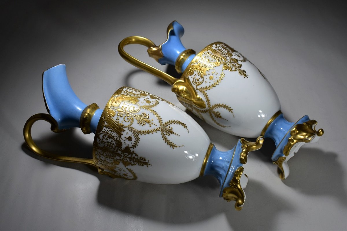Paire d'Aiguières En Porcelaine De Limoges.Sazerat-photo-6